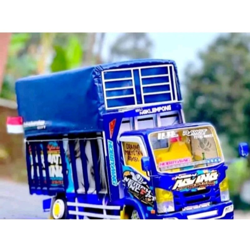 NEW AGUNG MINIATUR TRUK OLENG PERMATA AGUNG FULL VARIASI LAMPU DAN TERPAL TERLARIS