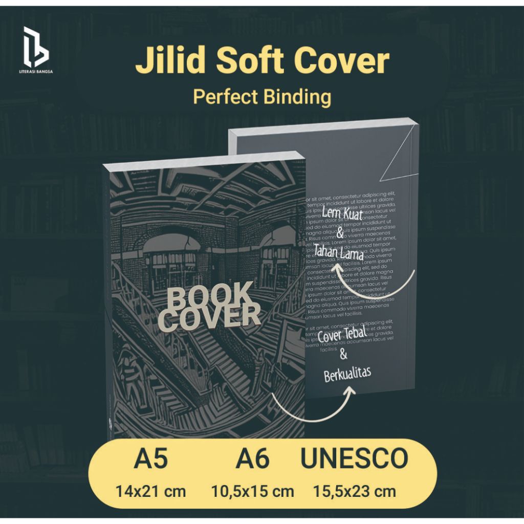 

Cetak Buku, Cetak Novel, Cetak Kitab | 14x15 Free Cover + JILID SOFTCOVER