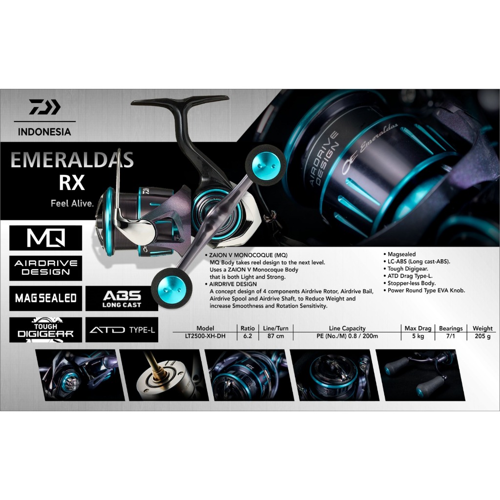 REEL DAIWA EMERALDAS 2023 RX LT 2500XH-DH - ORIGINAL