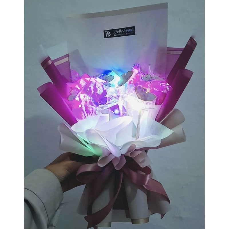 

BOUQUET/BUKET KUPU-KUPU LED/KADO ULANG TAHUN/KADO PERNIKAHAN
