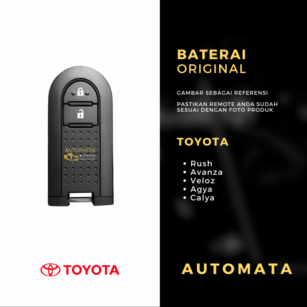 Baterai Remote Kunci Keyless Mobil Toyota All New Rush Original Panasonic