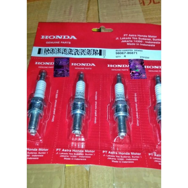 Busi denso ahm u27 u20 epr9 / busi denso honda beat vario scoopy karisma revo absolute blade