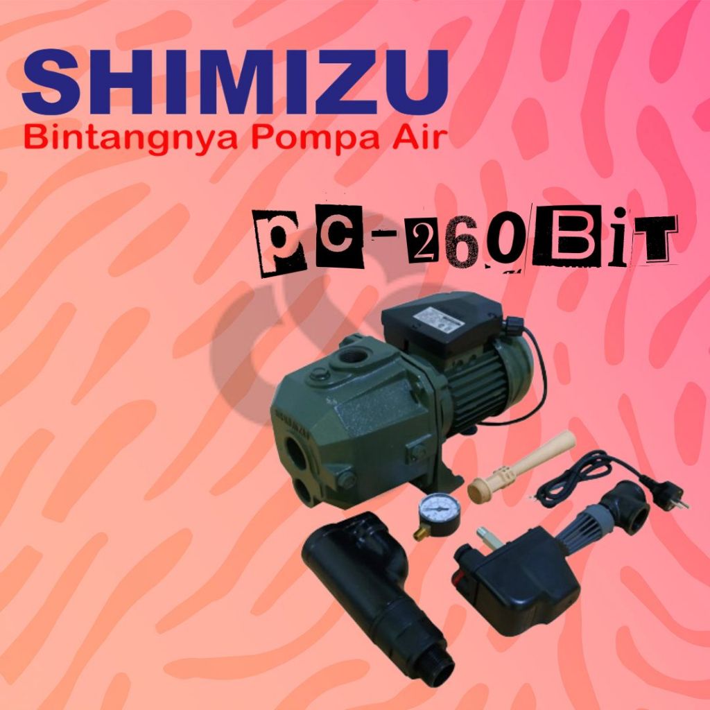 Shimizu PC260BITNT PC 260BIT PC 260 BIT Pompa Air jet Pump 250 Watt Non Pressure Tank