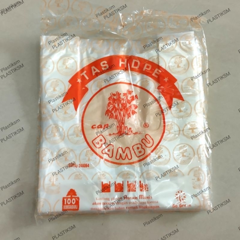 Kresek BAMBU 15 / Plastik kecil / kresek kecil / kantong plastik bening natural / bambu 15 natural /