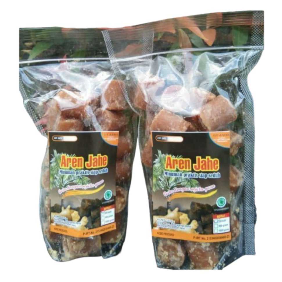 

GUJAHE | Gula Aren Rasa Jahe Kemasan 500 Gram & Pounch isi 25 pcs / Wedang Gula Jawa Aren / Minuman Herbal Tradisional Alami