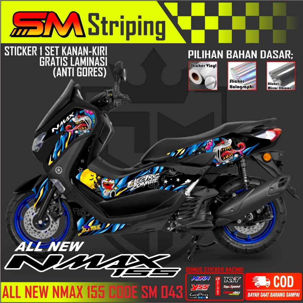 Striping Nmax new- Stiker Sticker Striping Variasi Lis Yamaha Nmax new- Striping Nmax variasi doraem