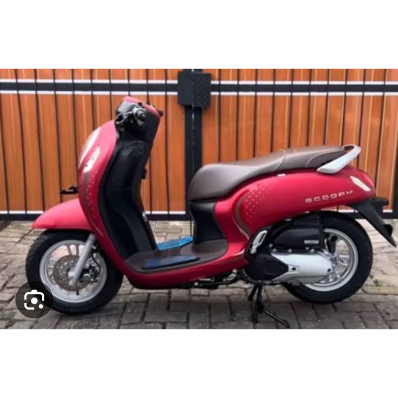 striping stiker Les body Honda Scoopy 2024 merah doff bahan original