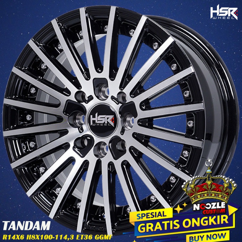 Velg Mobil HSR Ring 14 Lubang 4 Double PCD Pelek Racing HSR Whell R14 Tandam
