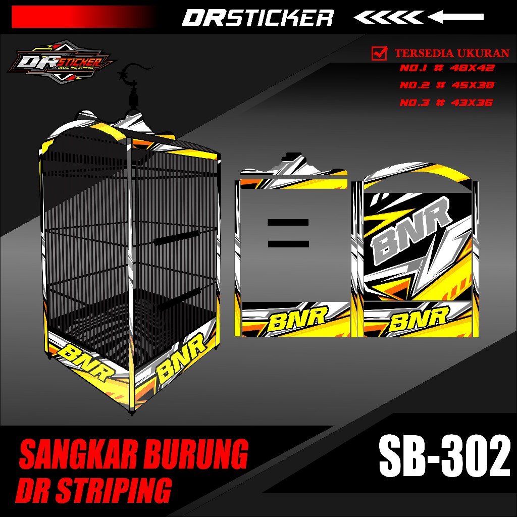 Sticker Decal Sangkar Burung Model Kotak Kosan,BnR,Ebod,Oriq,JSF