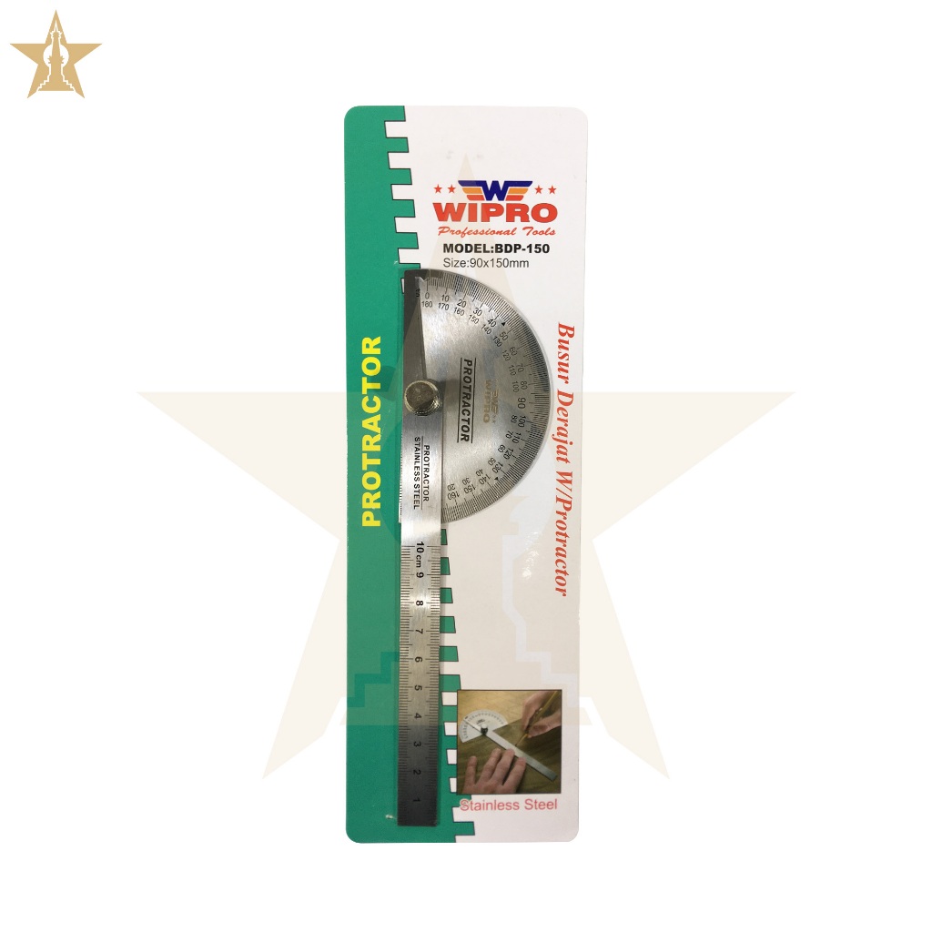

WIPRO BDP-150 Busur Derajat 6 Inch Protractor Alat Ukur Sudut Penggaris