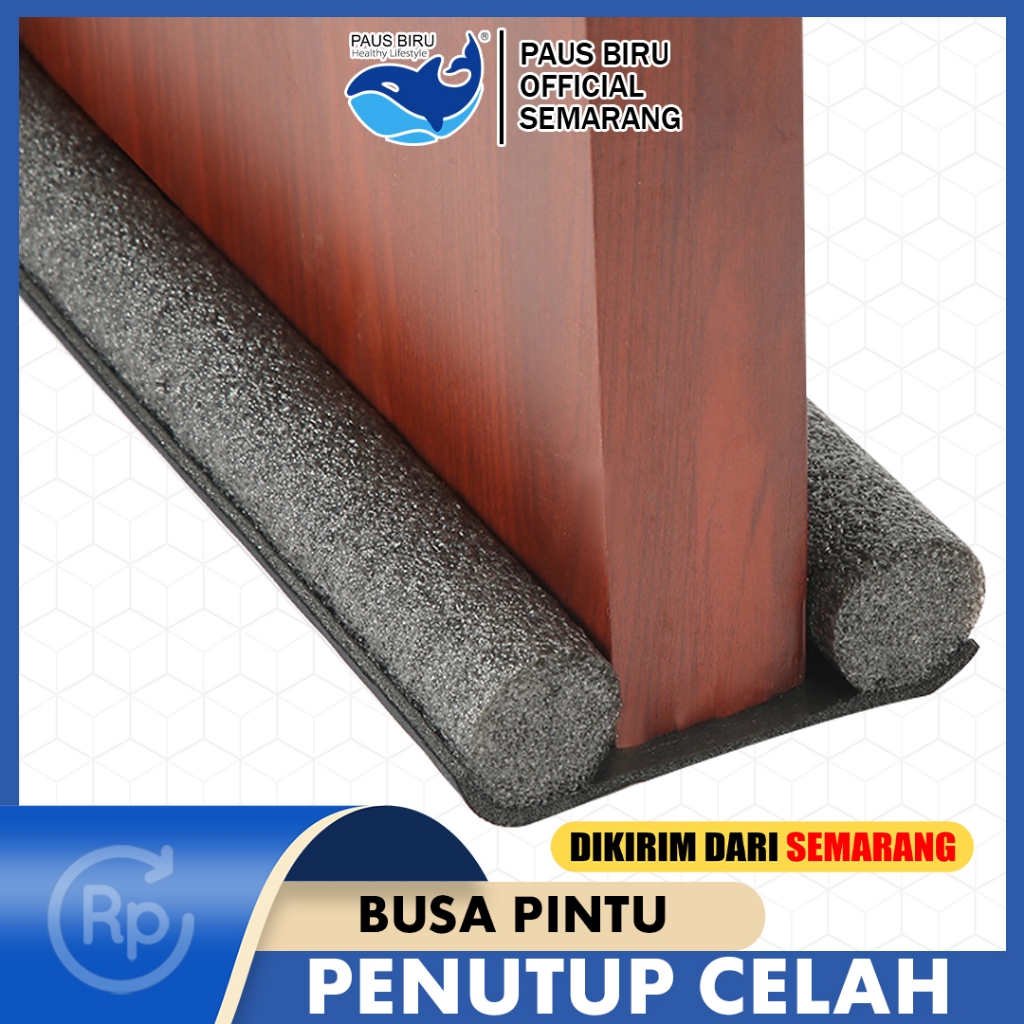 Paus Biru - Busa Penutup Celah Bawah Pintu Bawah Penghalang Debu Binatang Suara | Busa Penutup Celah