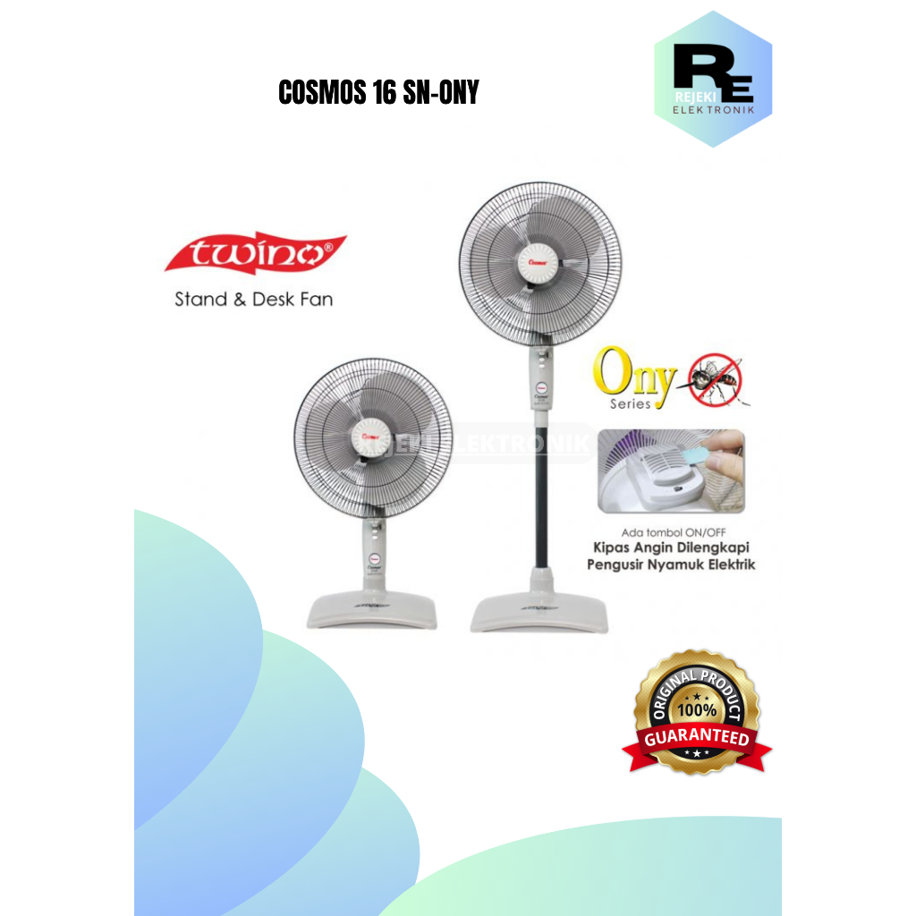 Kipas Angin Berdiri Cosmos 16 SN Ony Anti Nyamuk Stand Fan Twino Desk