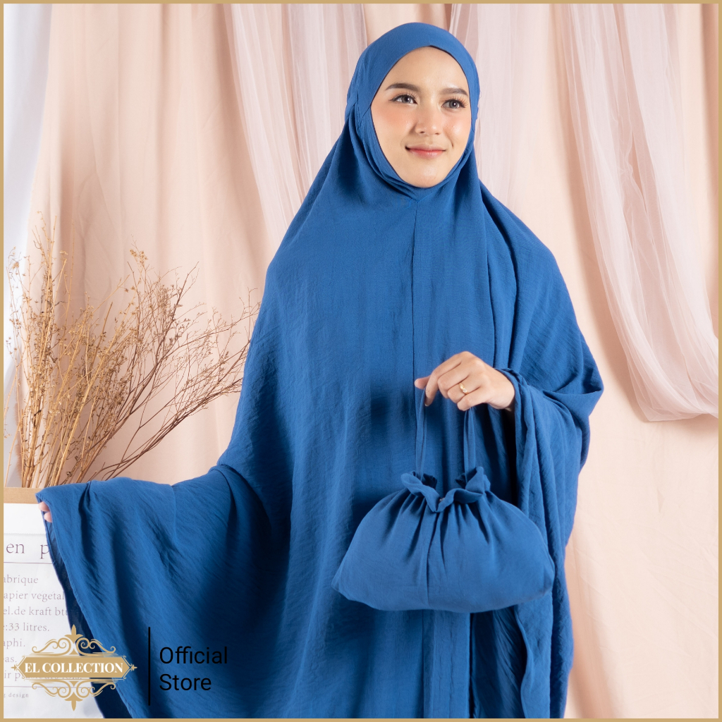 Mukena Dewasa Crinkle Airplow Khadijah Premium Polos Penutup Dagu Mukenah telekung Malaysia Terbaru 