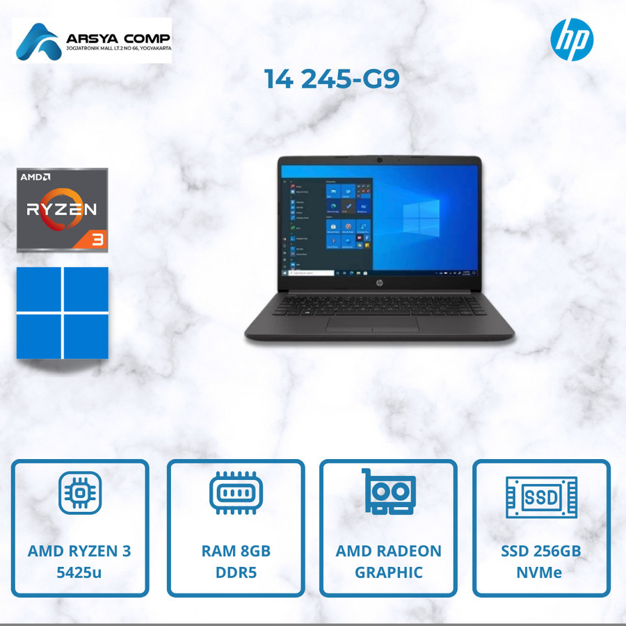 HP 14 245 G9 AMD RYZEN 3 5425U 8GB 256GB 14" WINDOWS 11 ORIGINAL