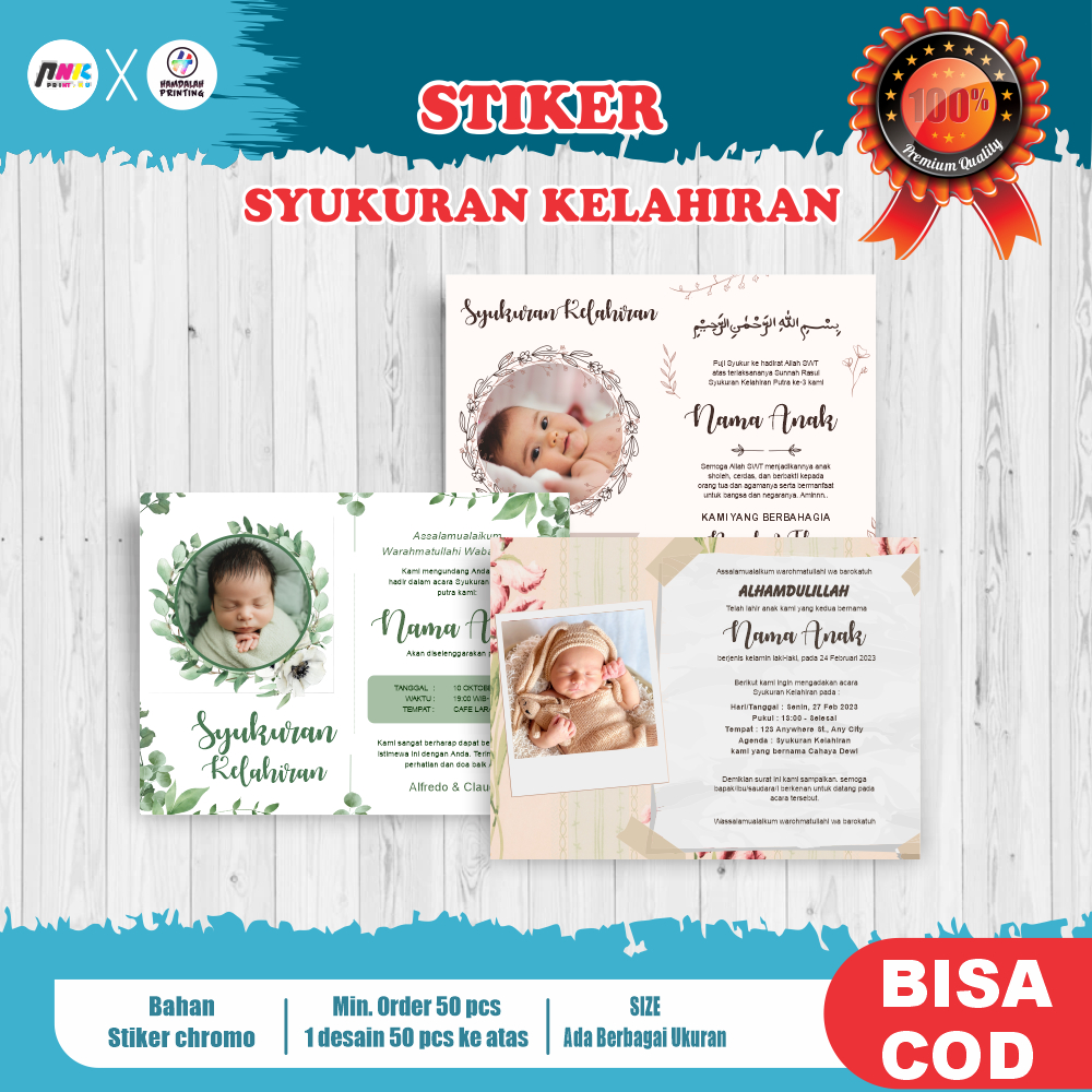 

Stiker Aqiqah Tasyakuran Kelahiran - Sticker Syukuran