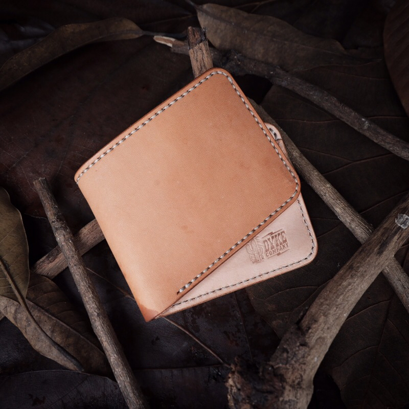 Dompet pria kulit asli, Dyke denim bifold Natural Leather Wallet