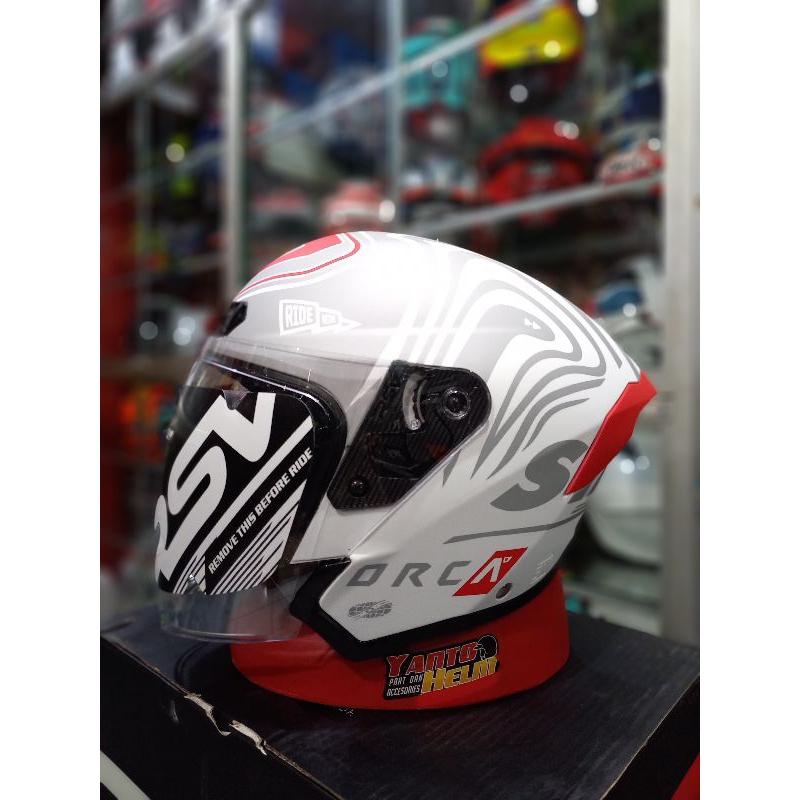 HELM RSV ORCA NEW WINDTAIL VORTEX WHITE SILVER RED DOFF