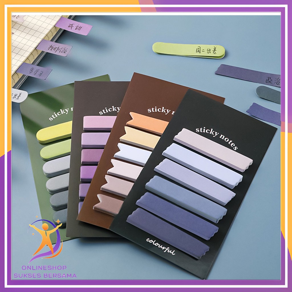 

OSB - Memo Bookmark Notepad Alat Tulis Kantor Sekolah Sticky Note Gradiasi 6in1 Tempelan Kertas Catatan 120 Lembar Kertas Notes Morandi Warna Gradasi Label Indeks Kertas Deco Colourful Diy Jurnal Planner Mini