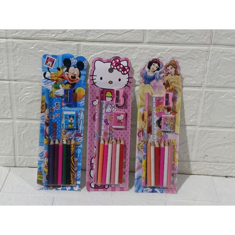 

MS Alat Tulis Anak Set 10 Pcs Pensil Warna Karakter Lucu