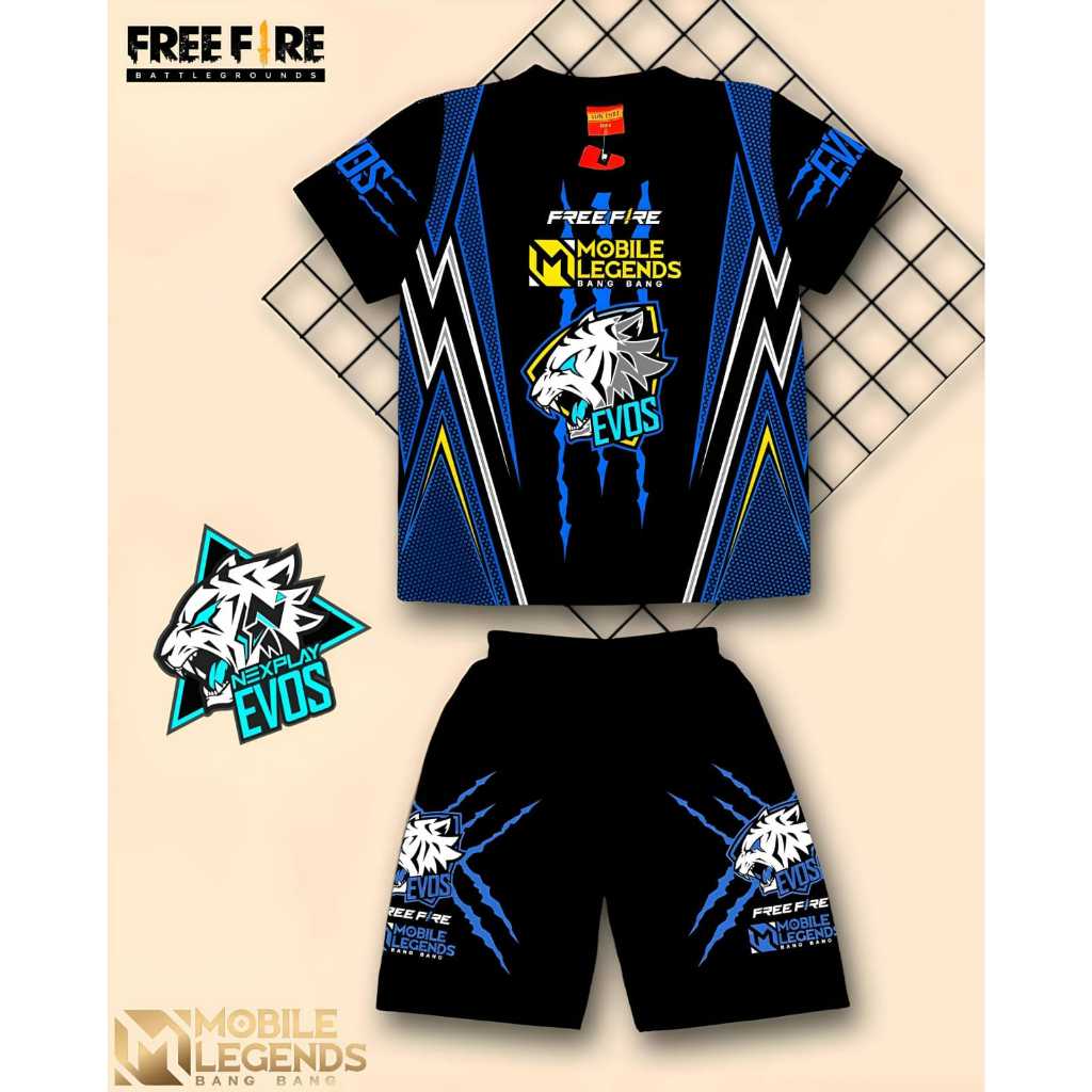 SETELAN BAJU ANAK EVOS ROAR GAME UNTUK ANAK 2-10 TAHUN