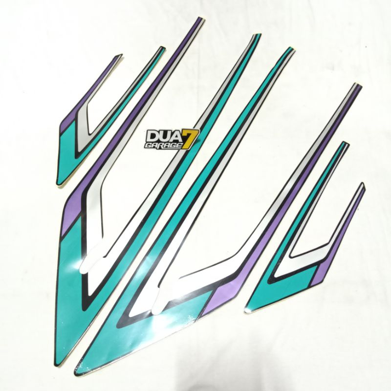 Sticker stiker striping lis gambar body Honda GL100 GL 100 GLK hijau 1994