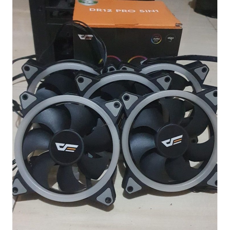 AIGO DR12 PRO 5in1 Double Ring Fan RGB - Five Pack | fan pc