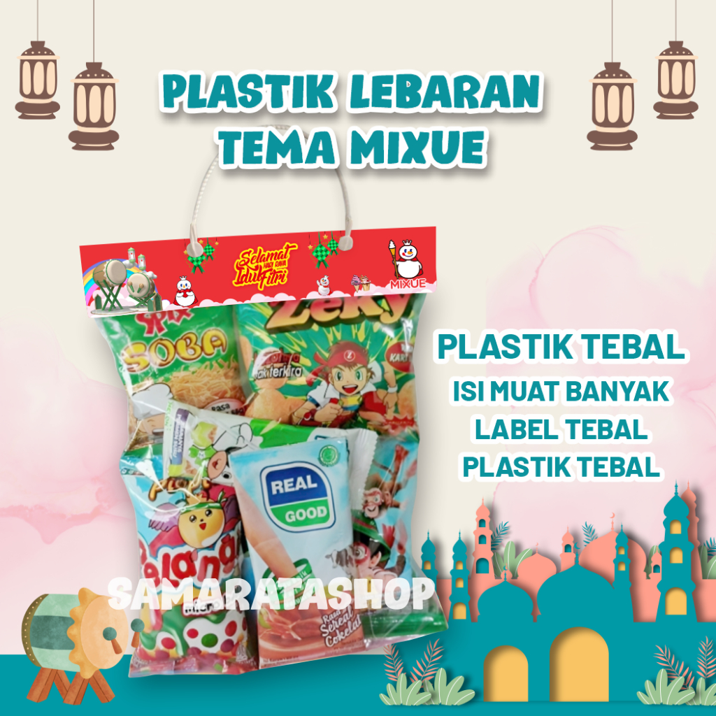 

MIXUE Label Snack Idul Fitr Parcel Snack Lebaran Ukuran Besar Tema Mixue Angpao Jajanan Idul Fitri