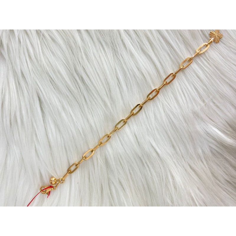 Gelang emas model paperklip kadar 6k