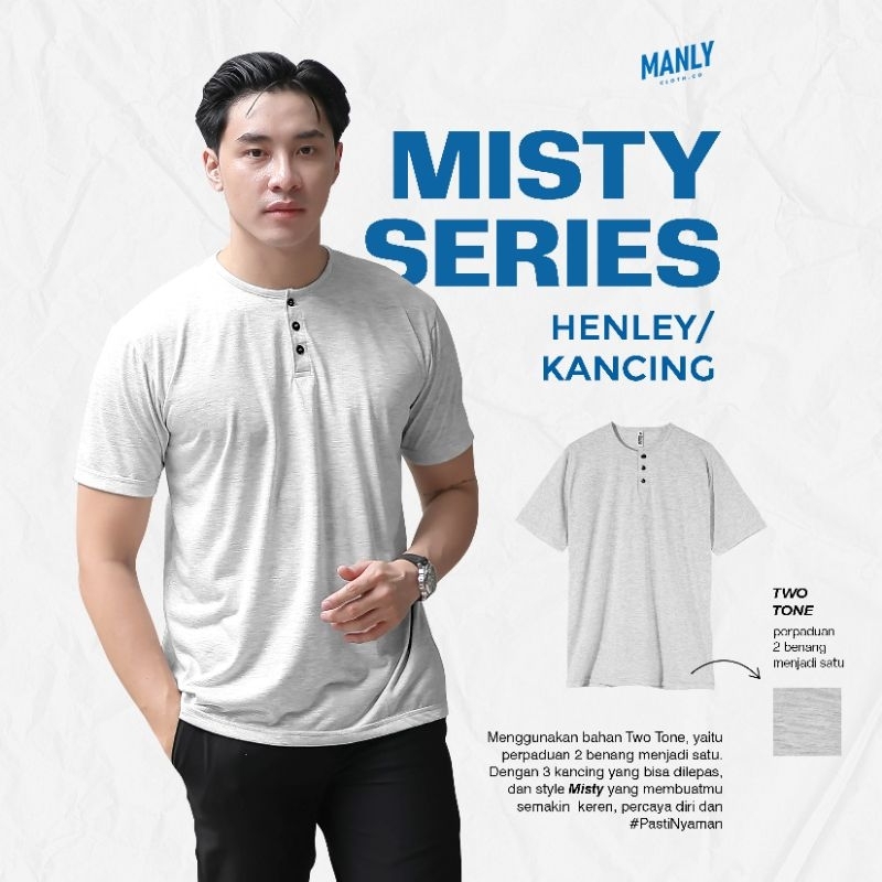 Kaos Polos Kancing / Kaos Polos Henley / Kaos Polos Misty