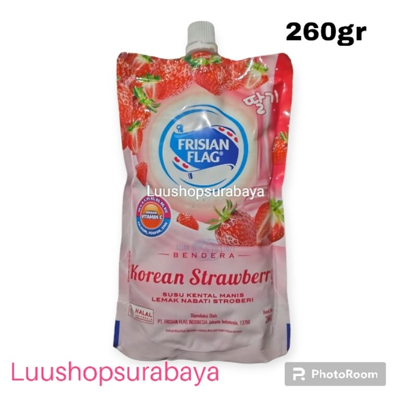 

Frisian Flag Susu Kental Manis Korean Strawberry 260gr