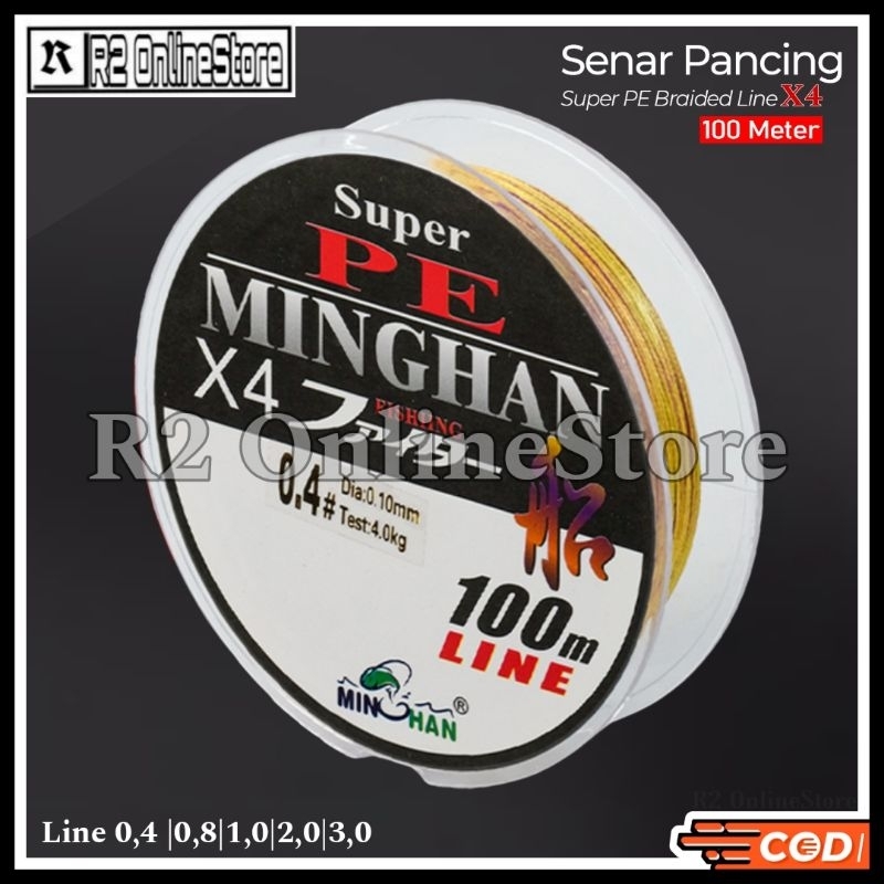 ( BISA COD ) Super PE 4 Senar Benang Tali Pancing Super PE Braided Line 100M - X4 - Super Fishing Li