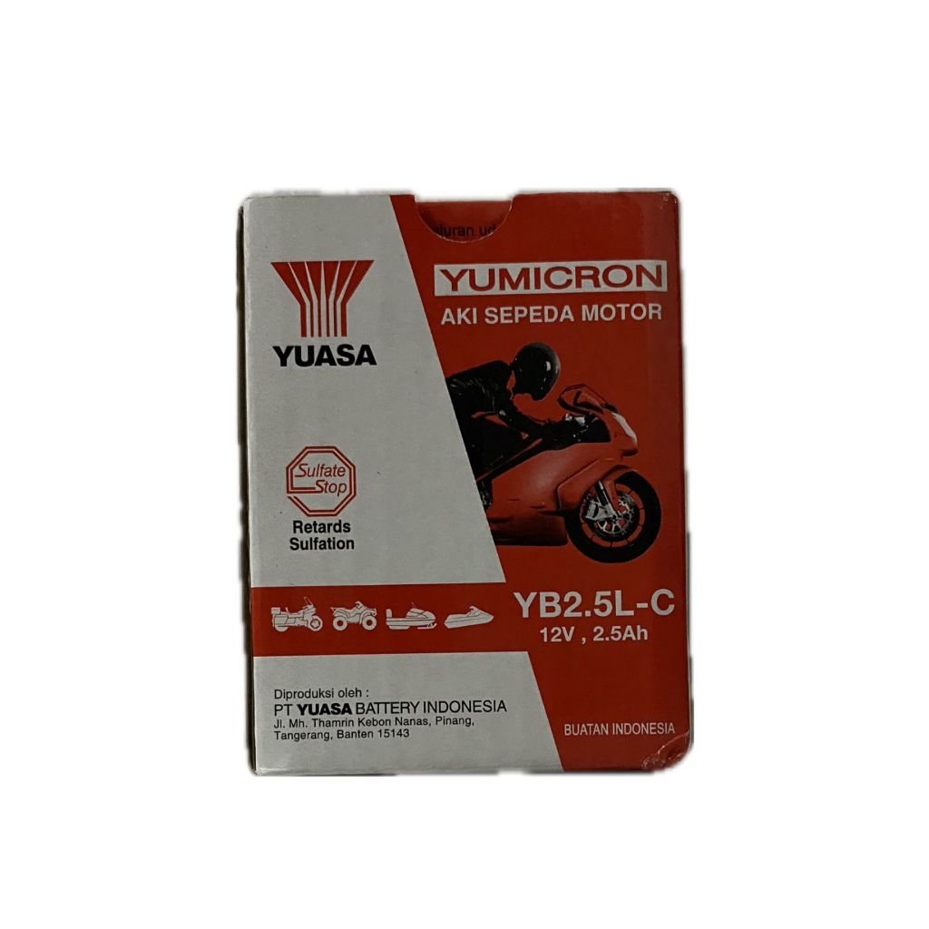 Accu/Aki Motor Basah Yuasa YB2.5L-C untuk Motor Honda GL Pro & GL Max