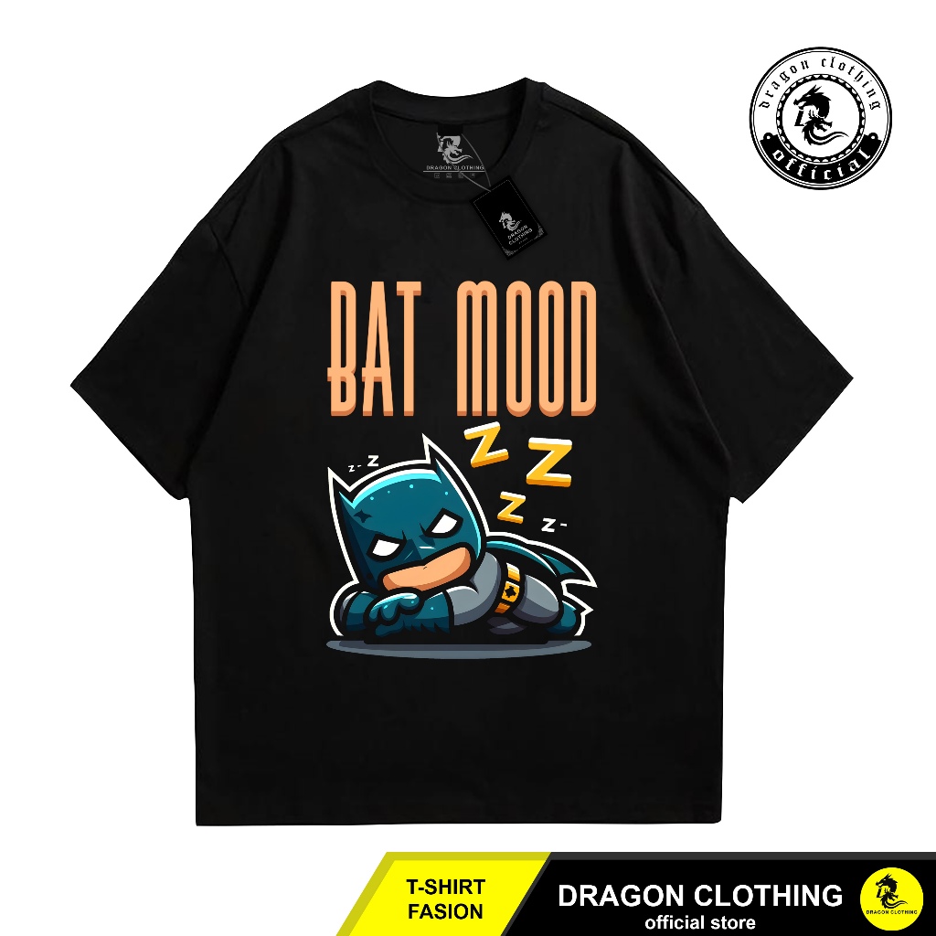 Dragon Clothing T shirt BATMAN X BAT MOOD Kaos hitam plesetan combed 24S Unisex