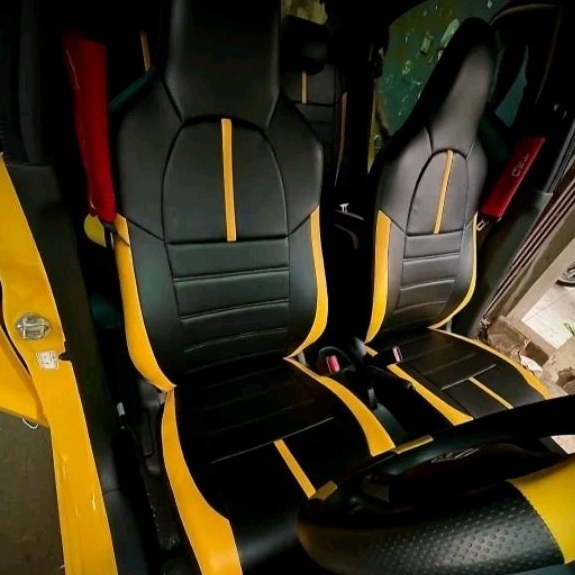 Sarung Jok mobil 2 Baris Brio Satya Yaris Jazz City Ayla Agya Vios Splash Ignis Swift Karimun Datsun