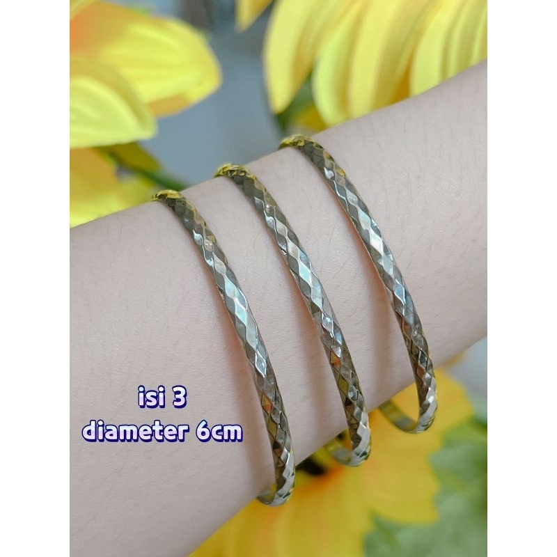 Gelang titanium keroncong isi 3