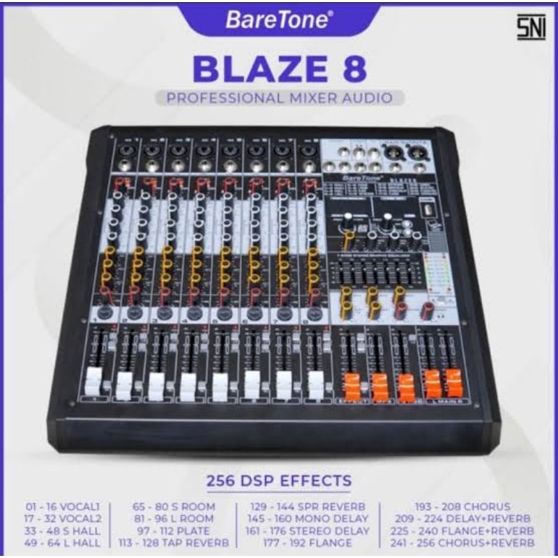 MIXER AUDIO BARETONE BLAZE 8 BLUETOOTH USB MP3 ORIGINAL