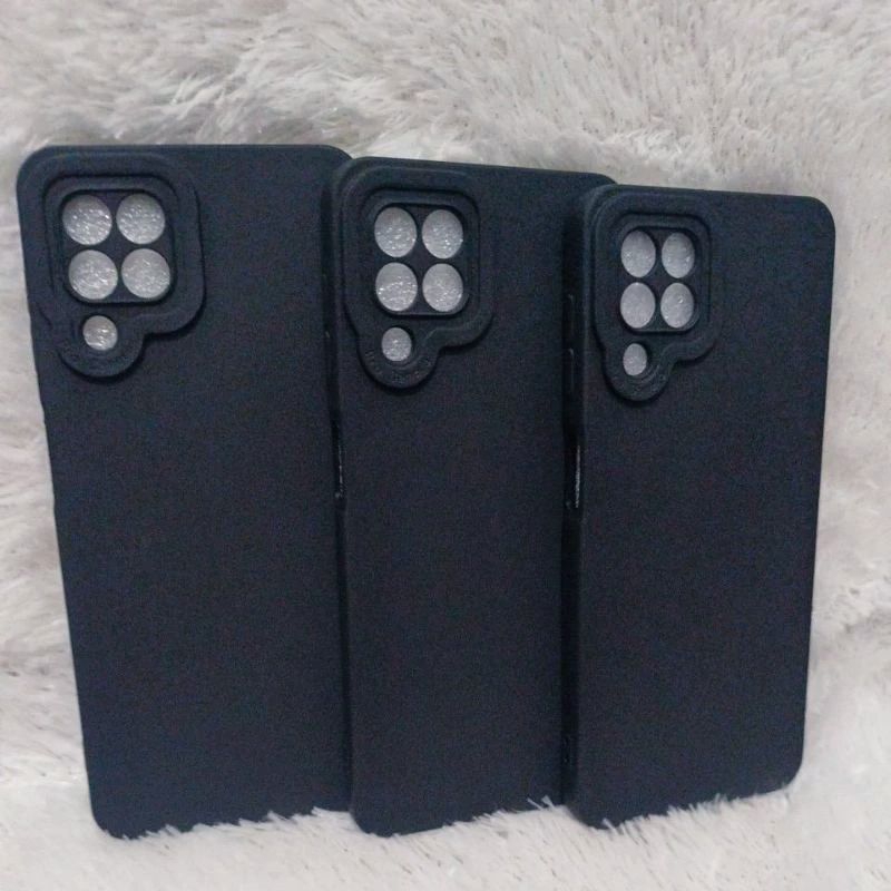 Softcase / Casing Pro Camera Samsung A12/M12/A22 4G Slicon Full Black