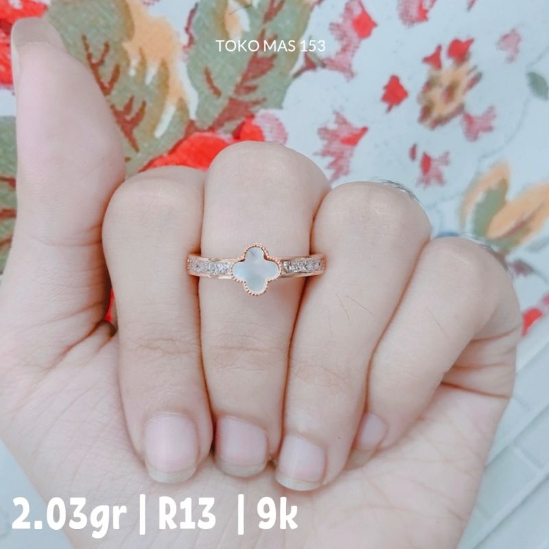 WAJIB TANYA STOK Realpict Cincin VC Putih Ring 13 Mpp Emas Asli Kadar 375
