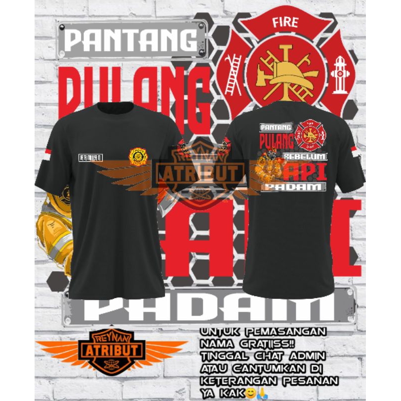 kaos damkar / kaos lengan pendek damkar / T-Shirt damkar / kaos pemadam kebakaran baru