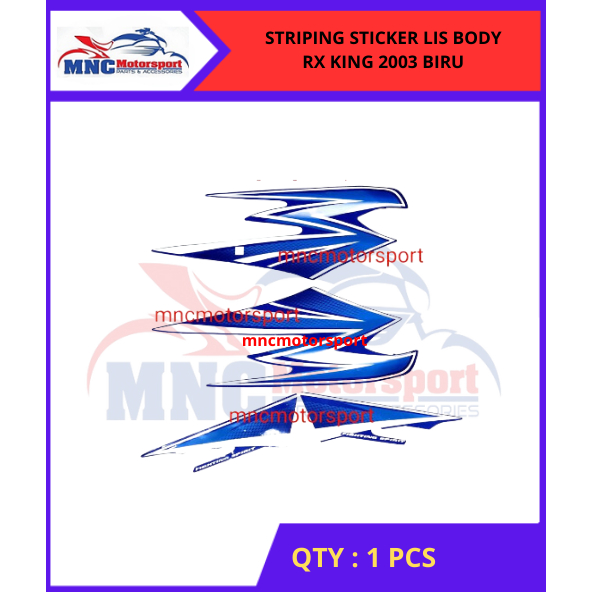 STRIPING STICKER LIS BODY RX KING 2003 BIRU