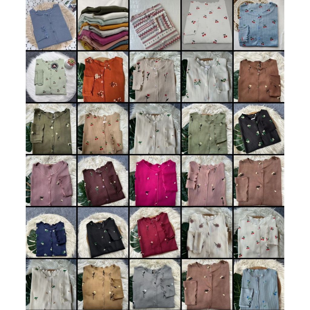 Cardigan Motif premium crop printing wafer ball grosir