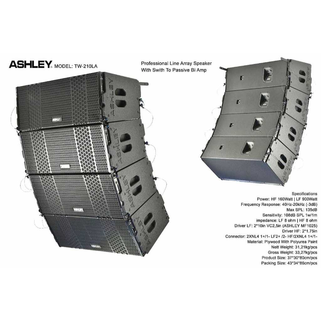 Speaker Pasif Line Array ASHLEY TW210LA TW 210 LA ORIGINAL 12 INCH TW 210LA TW210 LA