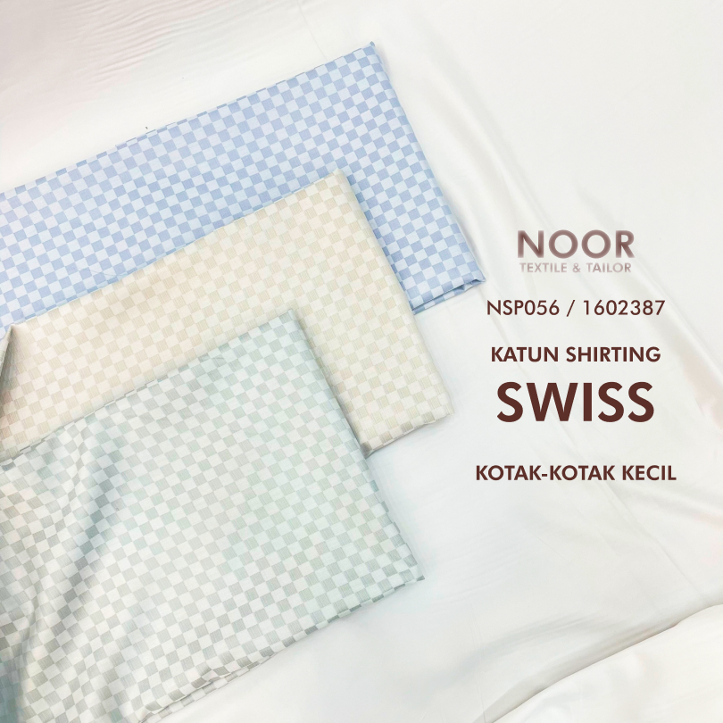 Kain Katun Shirting Swiss - Kotak-kotak Kecil | Katun Italy Premium | Bahan Kemeja
