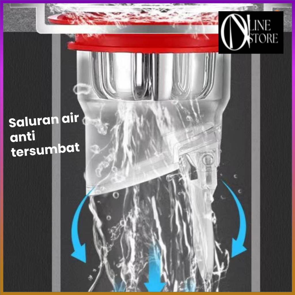 Katup Penutup Saringan Saluran Air Wastafel Cuci Piring Stainless Floor Drain Dapur Kamar Mandi