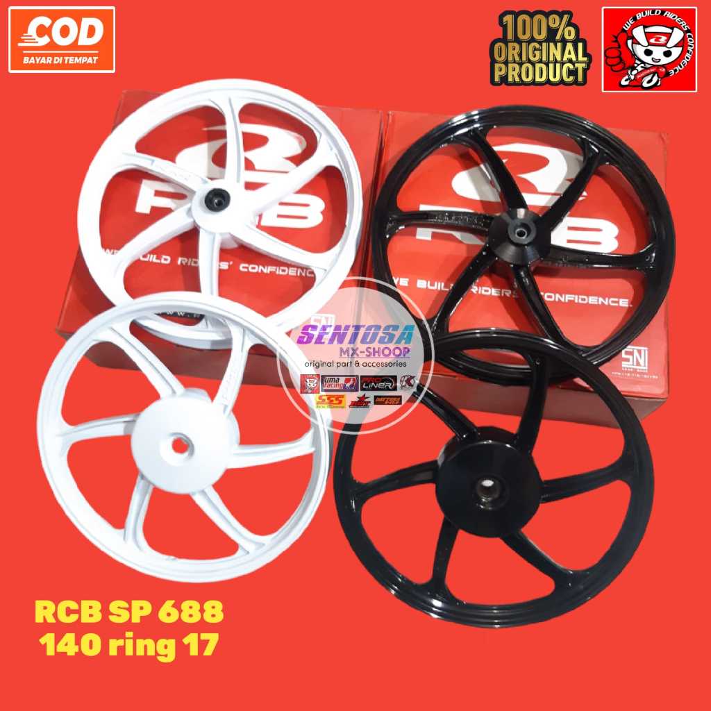 VELG RCB SEPASANG TYPE SP 688 PALANG 6 UKURAN 140/140 RING 17 MOTOR MATIC VARIO125/150