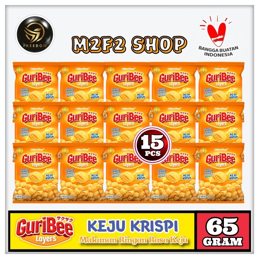 

Keripik GuriBee Layers Snacks Rasa Keju Krispi - 65 gr (Kemasan 15 Pcs)