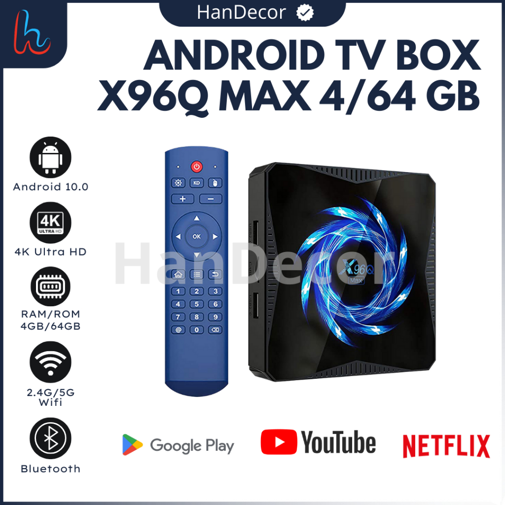 TV BOX X96Q MAX ROM 4 RAM 64 ANDROID 10 Android Tv Box