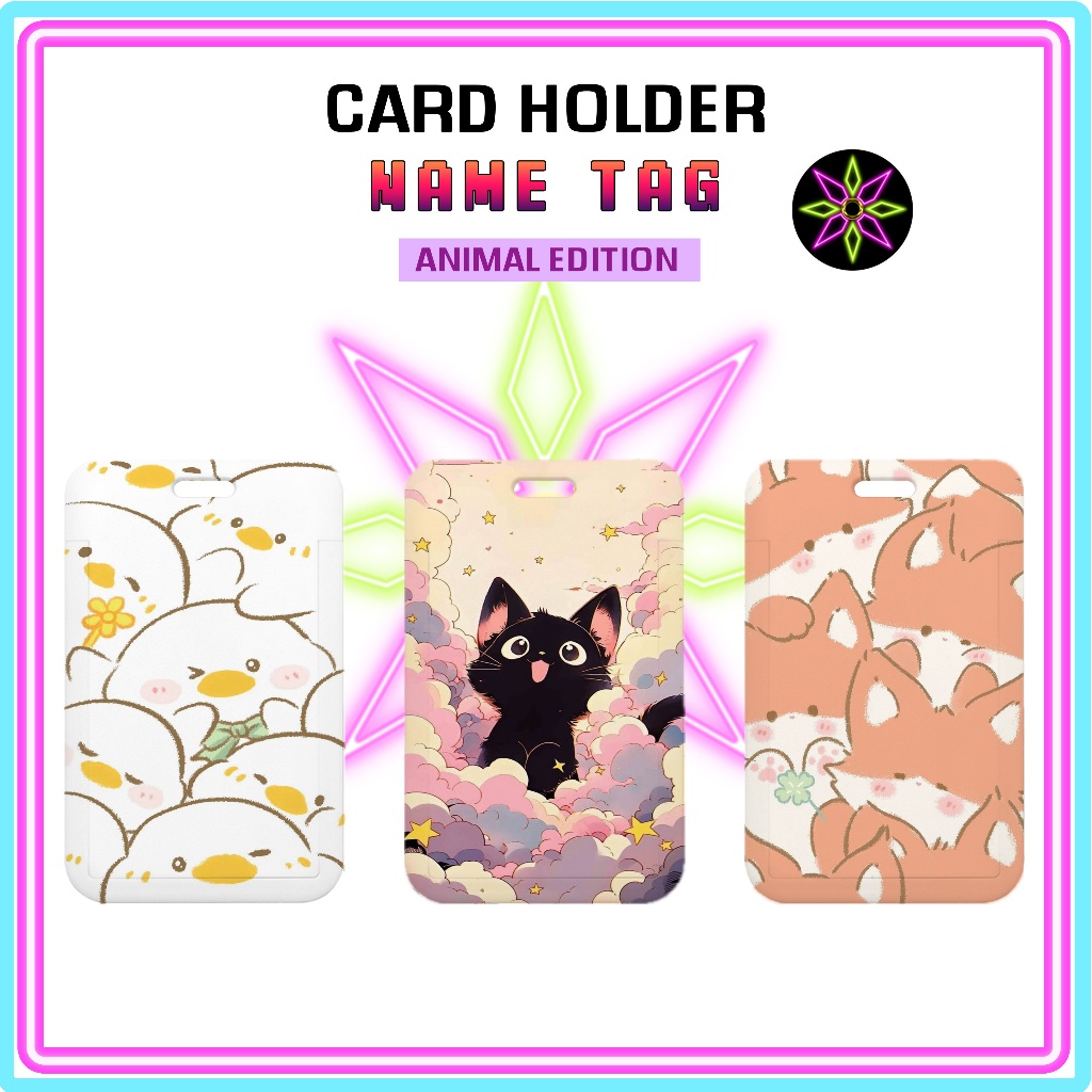 

Hikari Print ID Card Holder Animal Edition Nametag Tanpa Tali Card Holder Tempat Kartu
