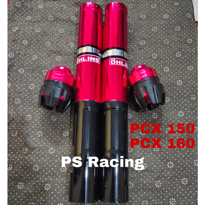 COVER SHOCK DEPAN PCX 150/160 + JALU AS DEPAN SARUNG SHOCK PCX VARIASI PCX-MERAH