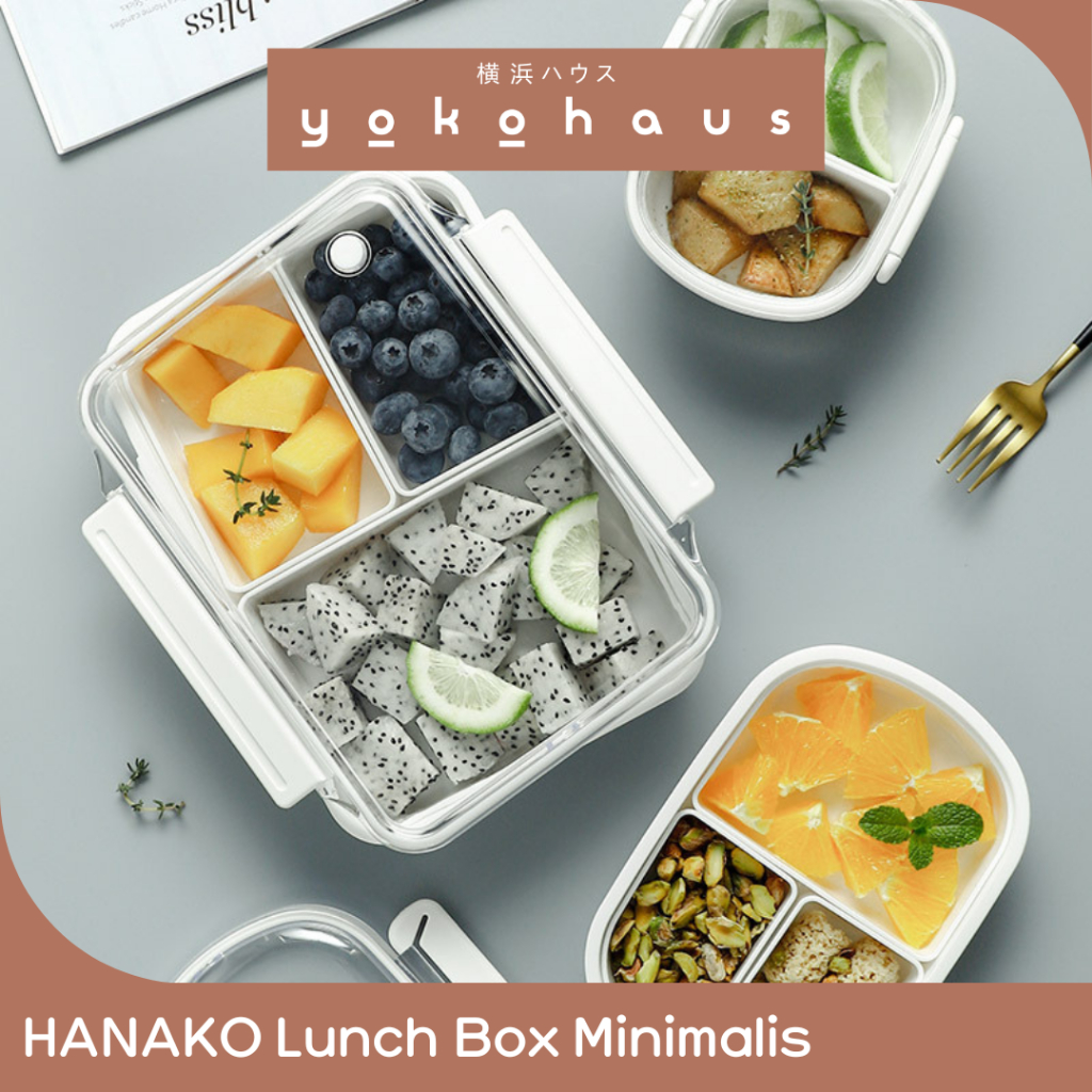 YOKOHAUS - HANAKO Lunch Box Makanan Transparan Wadah Simpan Nasi Premium Kotak Bento Box Bekal Wadah